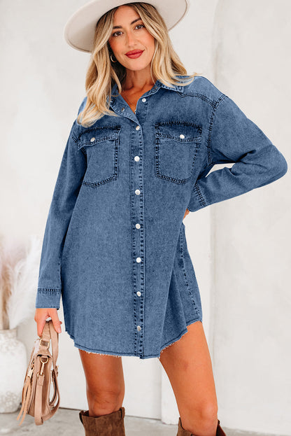 Threaded Pear Takina Raw Hem Loose Shirt
