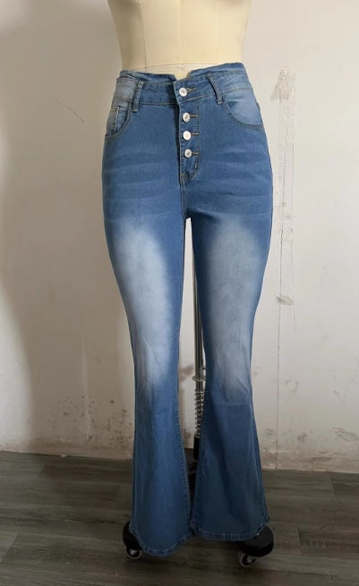 Women’s High-Waist Bell Bottom Jeans | High-Sense Washed Out Street Style Denim | Trendy Minimalist Flare Leg Pants | Luxury-Label Statuesque Radiant Urban Wear | 2026 High-Fashion Retro-Luxe Essential
