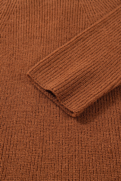 Ember Contrast Color V Neckline Knit Cardigan