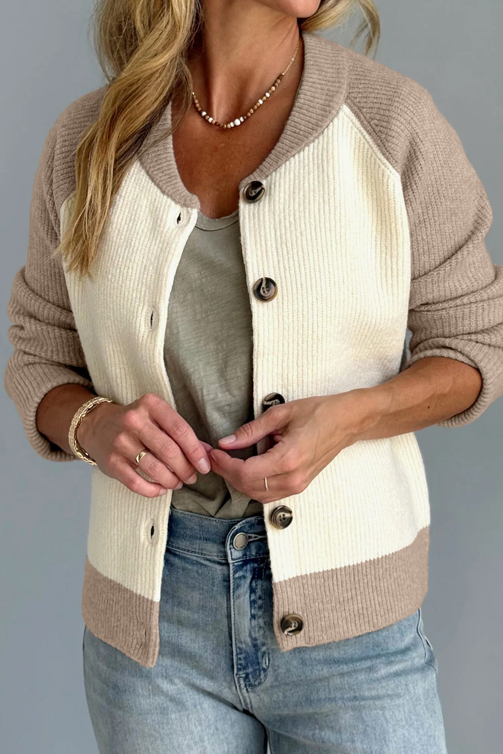 Threaded Pear Maryam Ribbed Knit Down Sweater