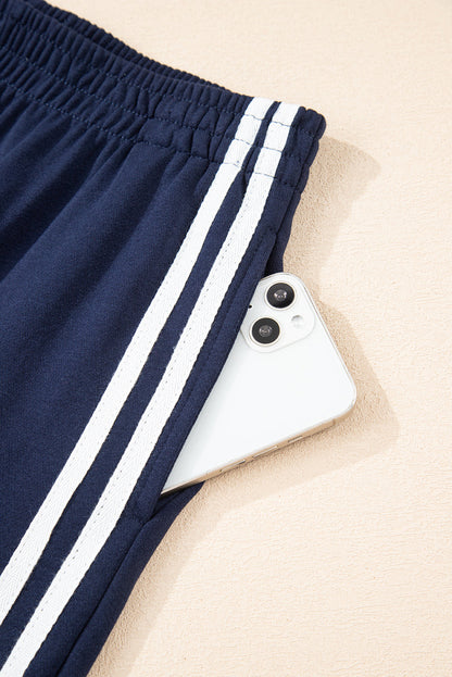 Threaded Pear Hana Striped Detail Crewneck Pullover