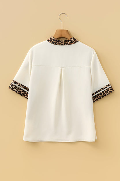 Threaded Pear Lakelyn Trim Short Sleeve Blouse