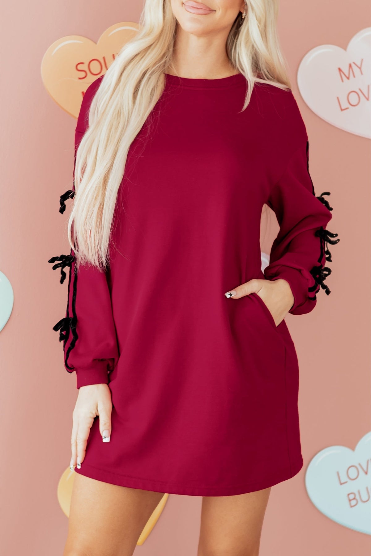 Threaded Pear Priscilla Drop Shoulder Sweatshirt Dress