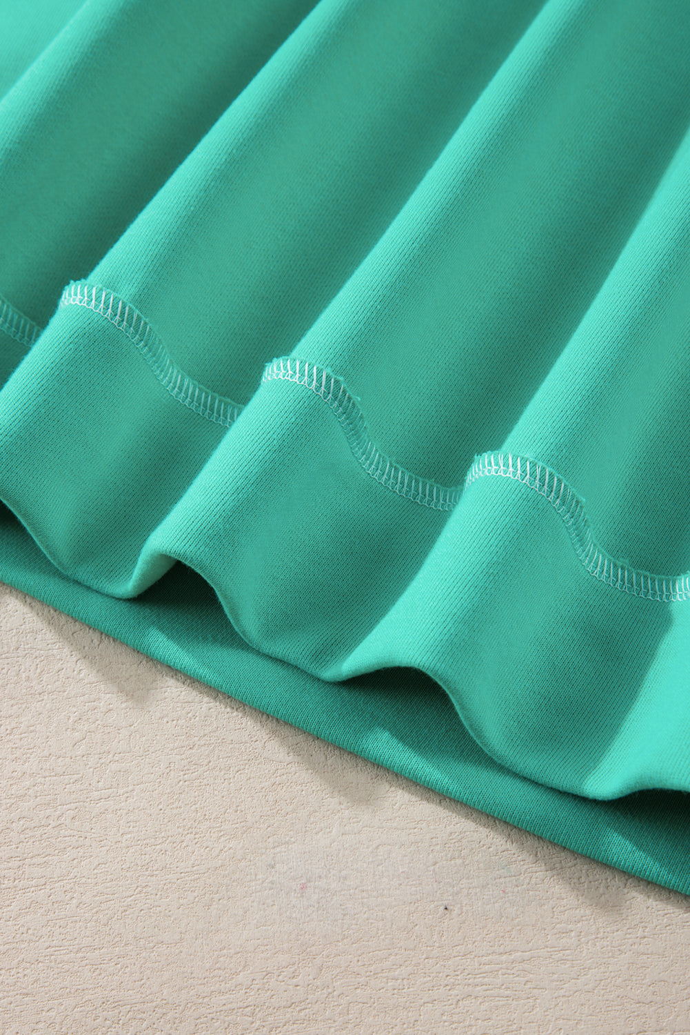 Threaded Pear Aruba Blue Colorblock Patchwork Cross Seam Plus Sweatshirt