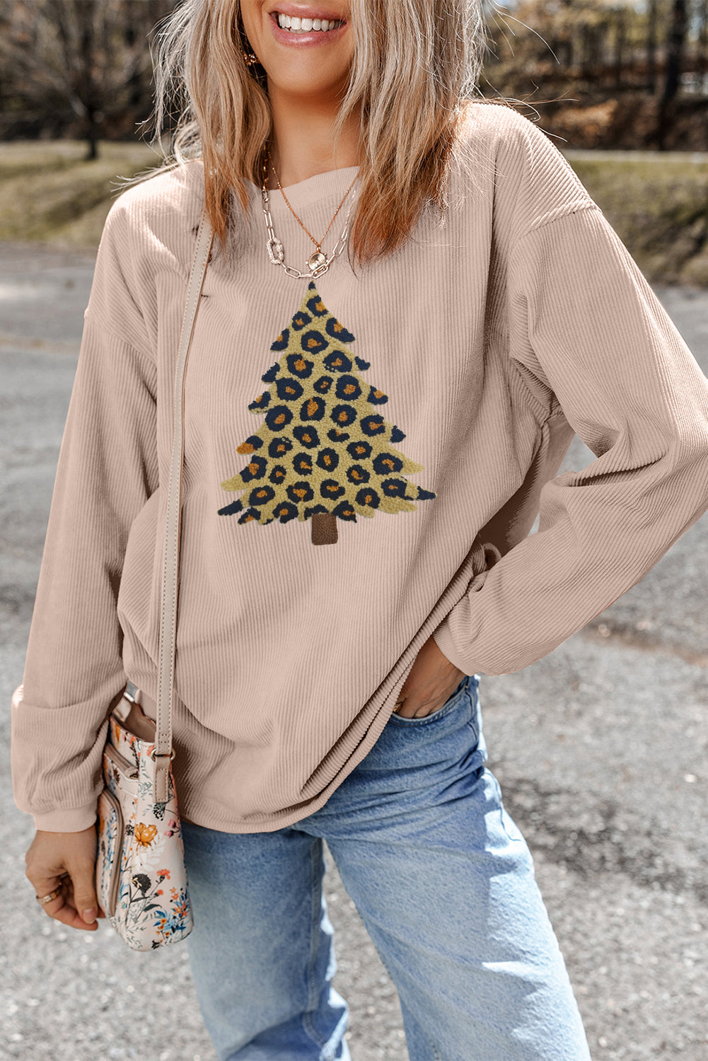 Threaded Pear Milazia Tree Graphic Corded Sweatshirt