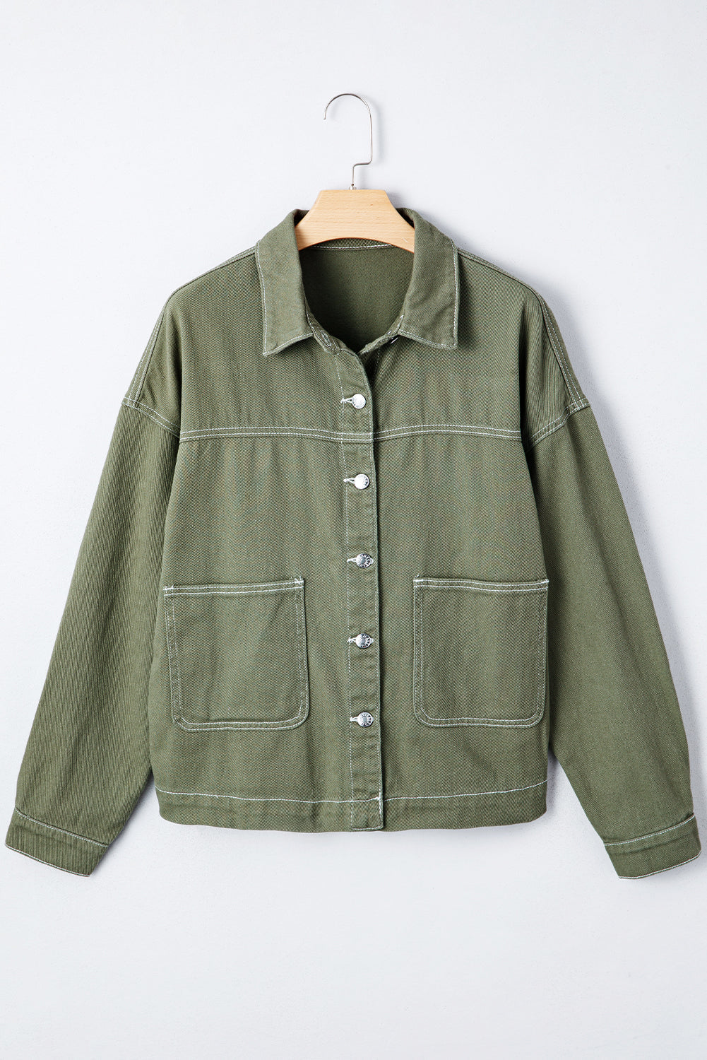 Threaded Pear Isabella Collared Front Boyfriend Jacket