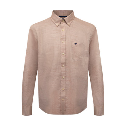 Fynch Hatton Men's Supersoft Cotton Long Sleeve Shirt Orient Red