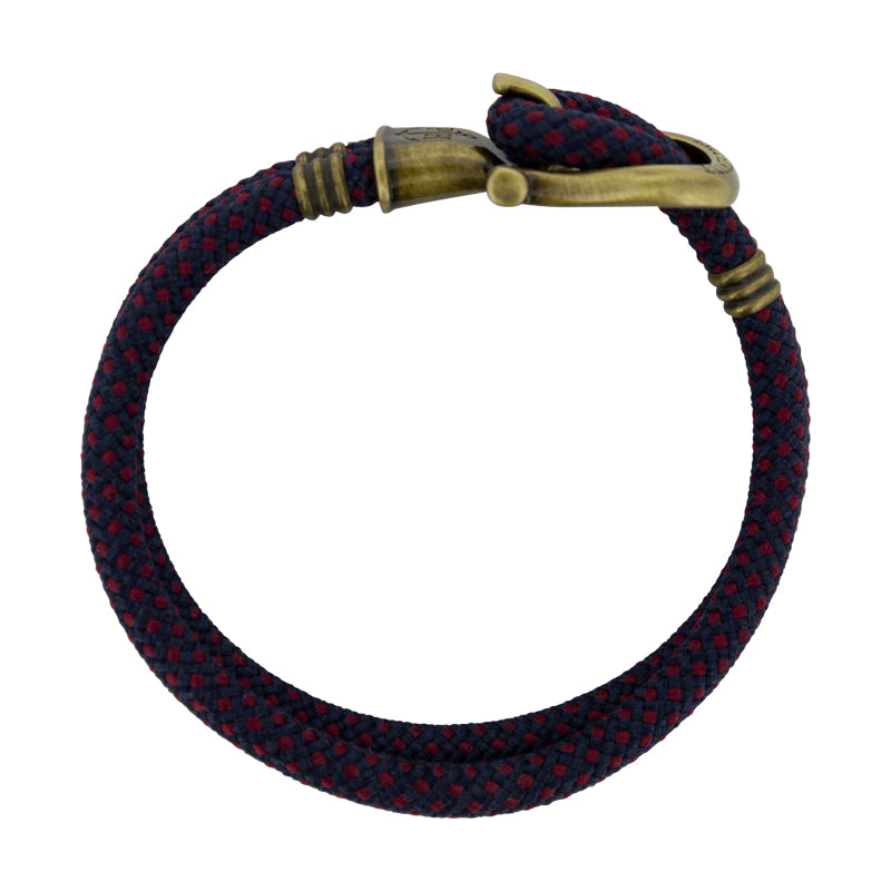 Phinity Rope Bracelet For Men Brass Navy Blue & Red Nylon By Paul Hewitt Size XL