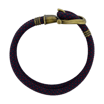 Phinity Rope Bracelet For Men Brass Navy Blue & Red Nylon By Paul Hewitt Size XL