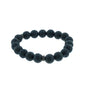 Bohemian Gothic Black Lava Bead Stretch Bracelet