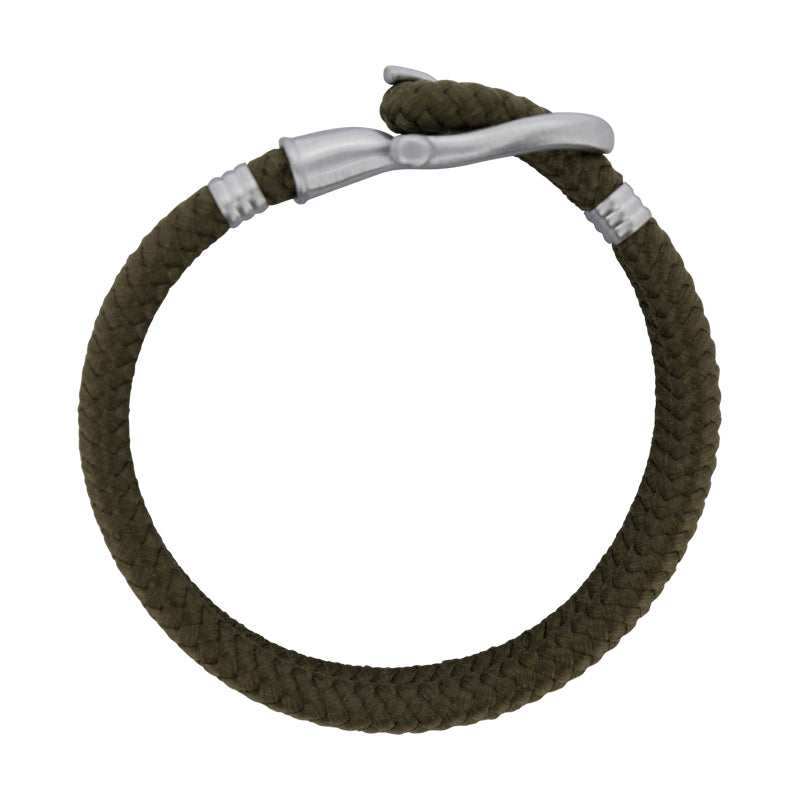 Phinity Rope Bracelet For Men Silver Green Nylon By Paul Hewitt Size Medium