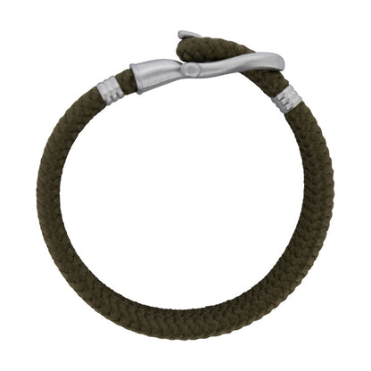Phinity Rope Bracelet For Men Silver Green Nylon By Paul Hewitt Size Medium