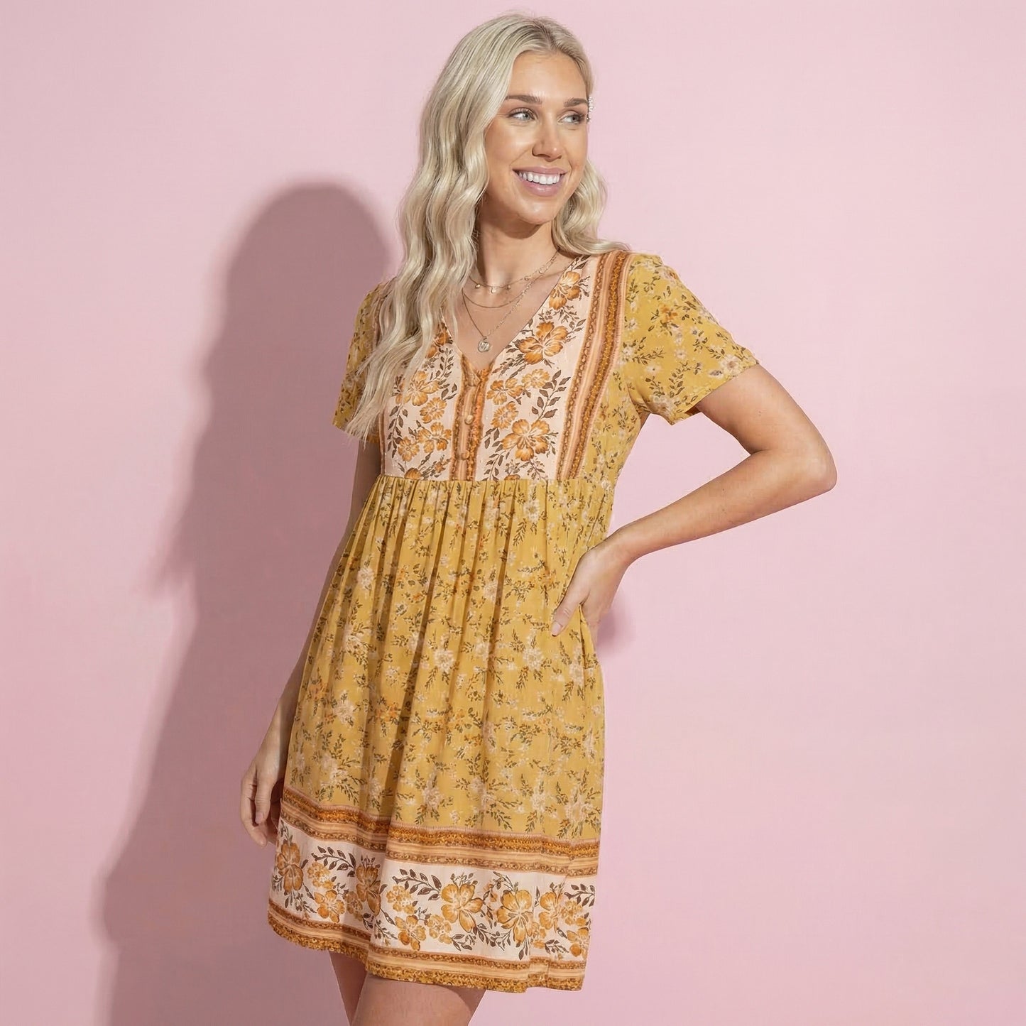 Multicolor Floral Boho Dress