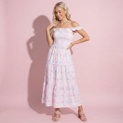 Strappy Smocked Floral Dress