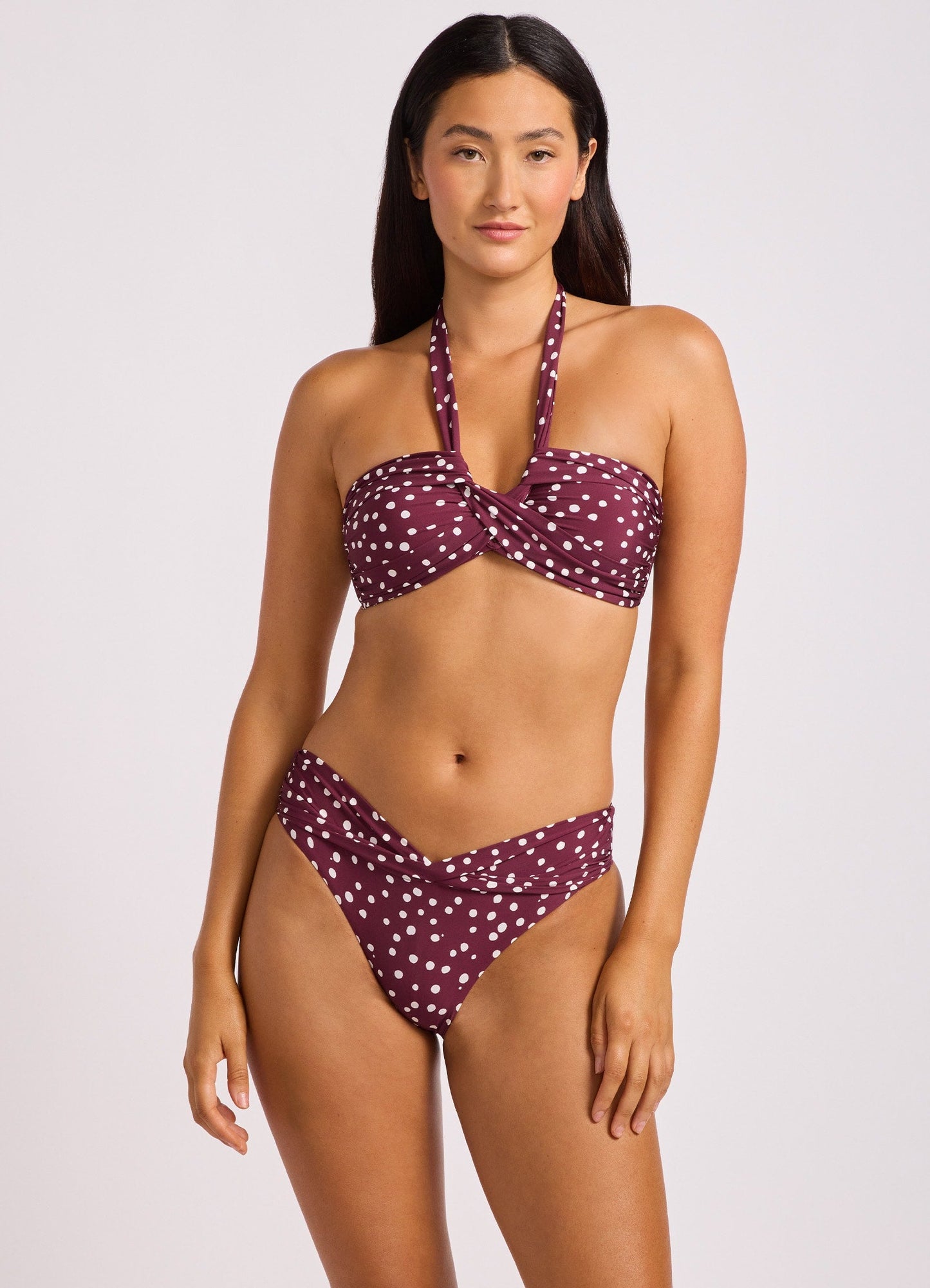 Dolce Dot Halter Bandeau Bikini Top