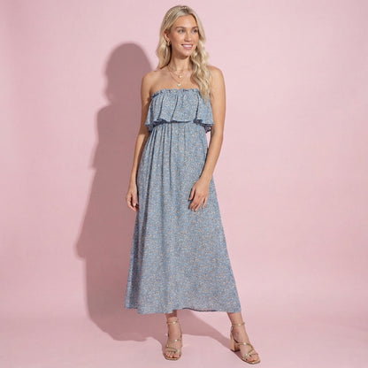 Tube Layered Floral Print Dress
