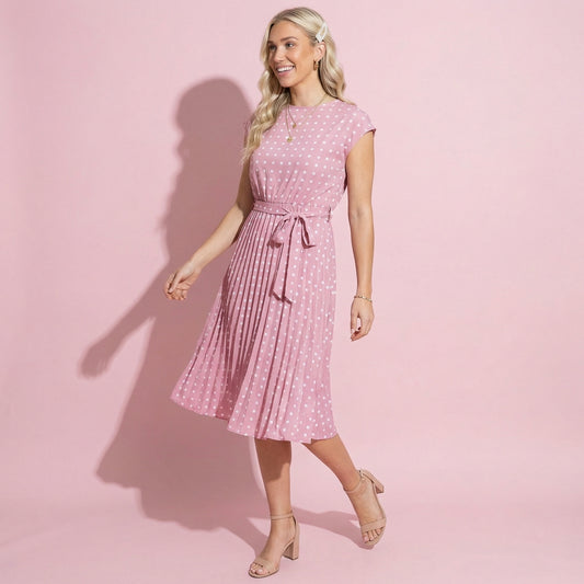 Polka Dot Cap Sleeve Dress