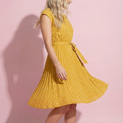 Polka Dot Cap Sleeve Dress