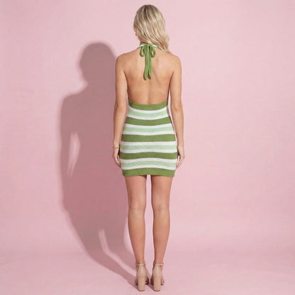 Striped Knit Bodycon Dress
