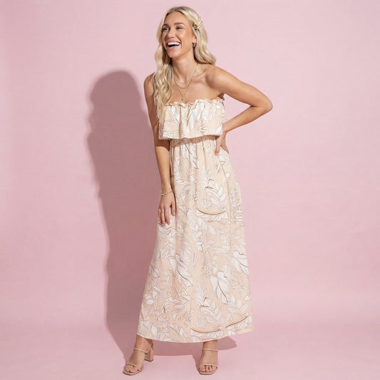 Tube Layered Floral Print Dress