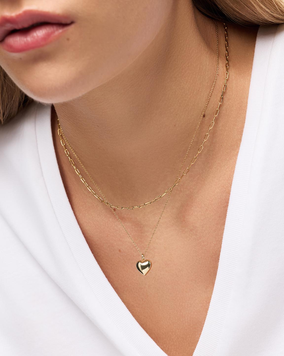 Lev Small Gold Heart Necklace