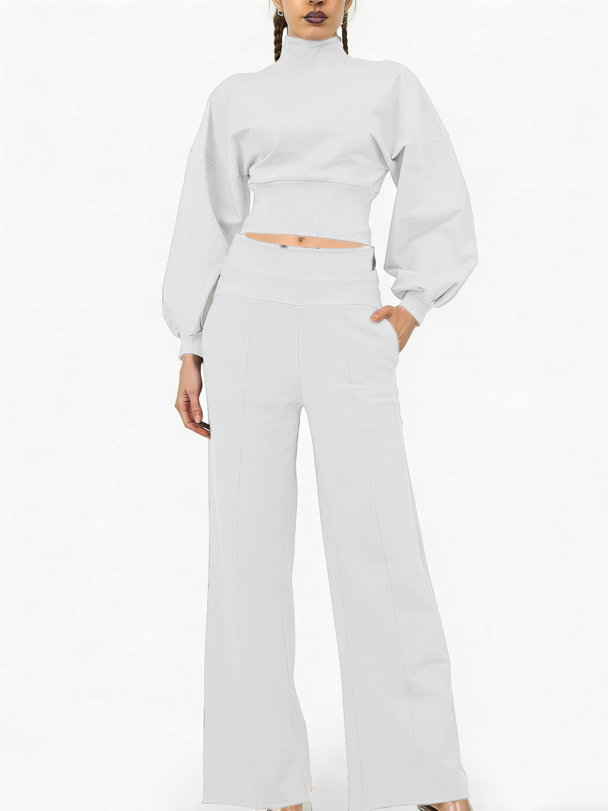 Women's 2-Piece Turtleneck Workout Set