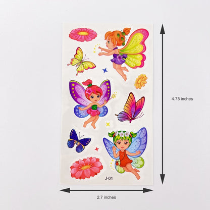 10 Fairy Tattoo Sheets – Non-Toxic Waterproof Kids Party Tattoos