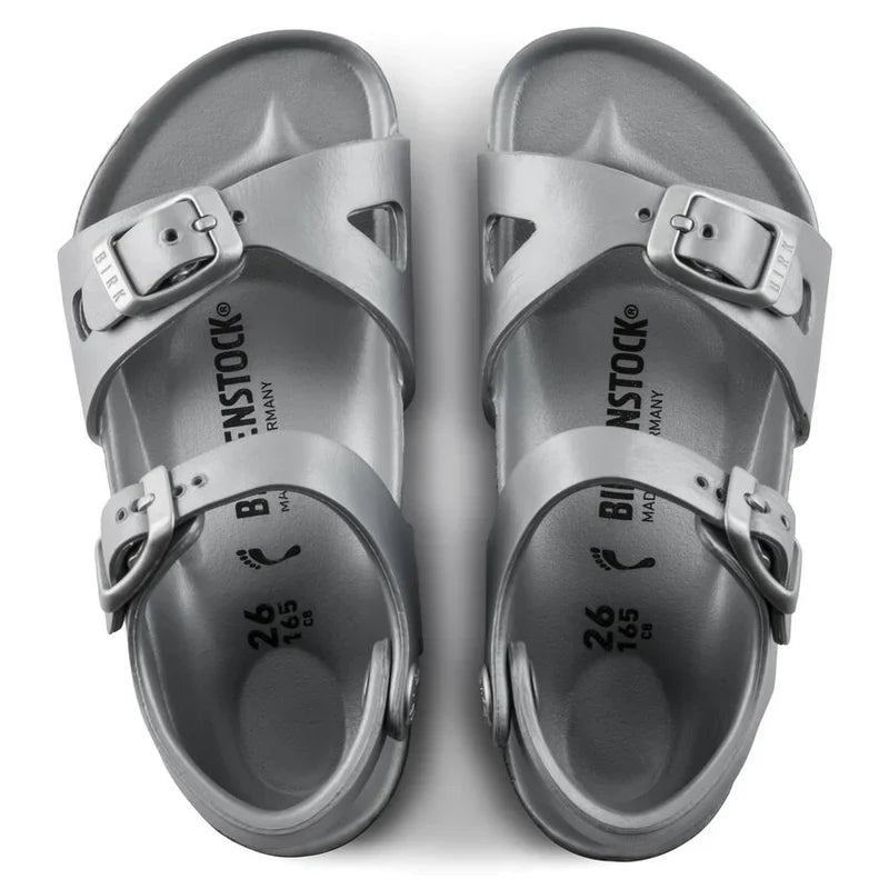 Birkenstock Rio Essentials Kids EVA Metallic Silver