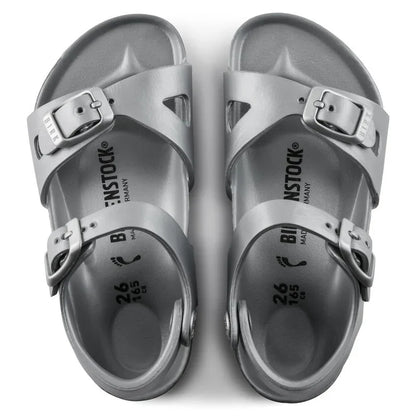 Birkenstock Rio Essentials Kids EVA Metallic Silver