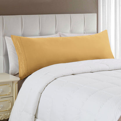 Elegant Comfort Body Pillowcase - 1 Piece - 3 Line Embroidery