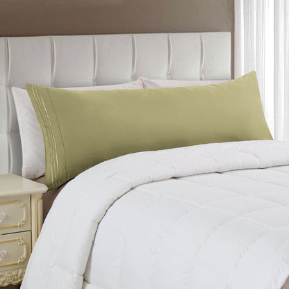 Elegant Comfort Body Pillowcase - 1 Piece - 3 Line Embroidery