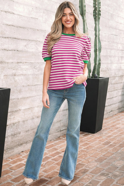 Threaded Pear Nova Sleeve Contrast Trim Tee