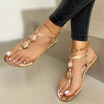 Women’s Flat Summer Sandals | Breathable Beach Shoes for Women | Casual Open-Toe Comfortable Flats | Trendy Minimalist Walking Sandals | 2026 Lightweight Summer Vacation Footwear