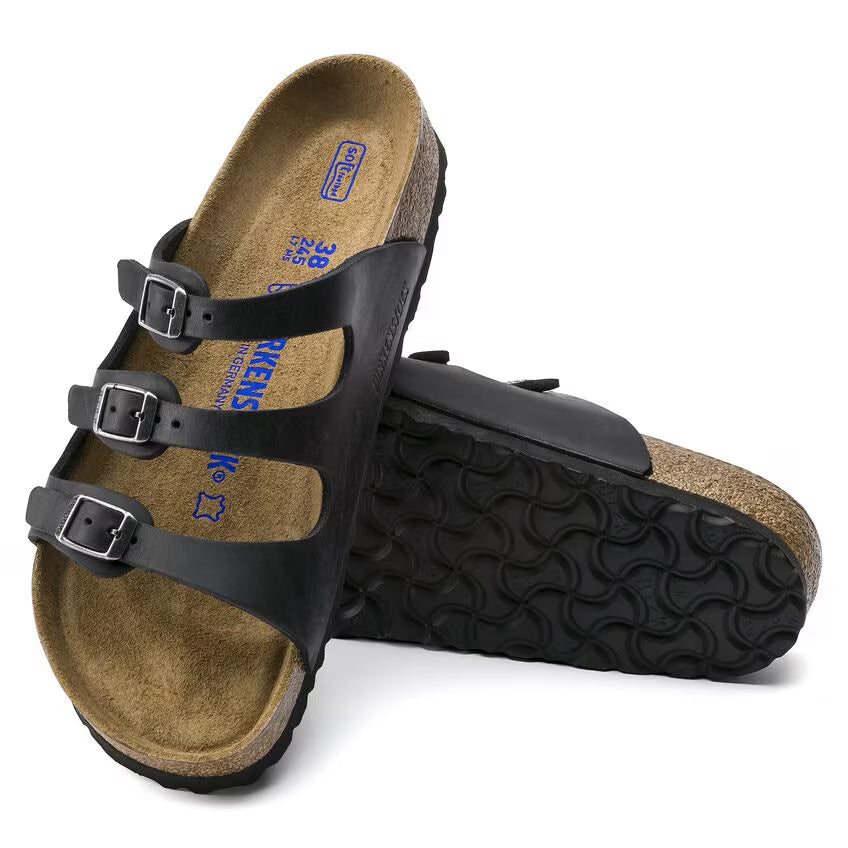 Birkenstock Florida Soft Footbed Oiled Leather Black