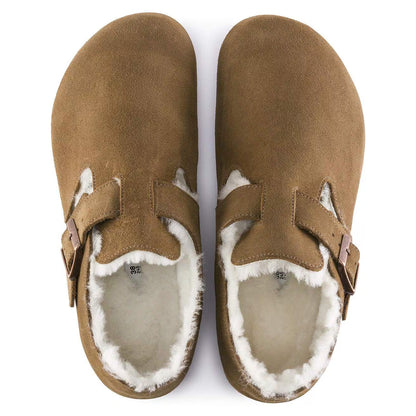 Birkenstock Unisex London Shearling Suede Leather Shearling Tea