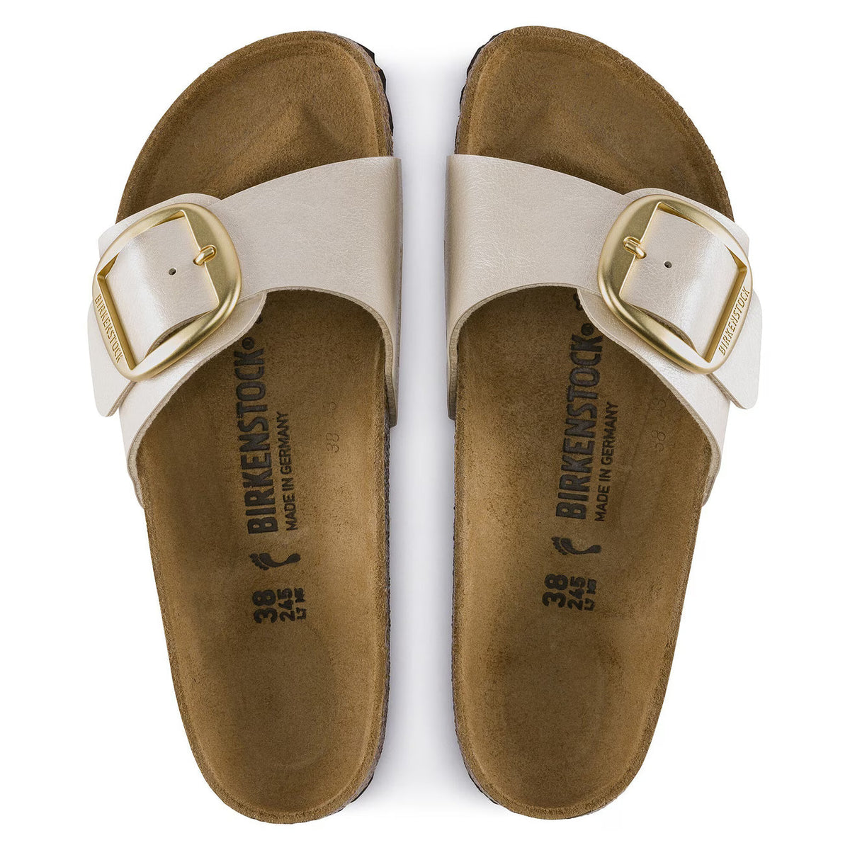 Birkenstock Unisex Madrid Big Buckle Birko-Flor Graceful Pearl White