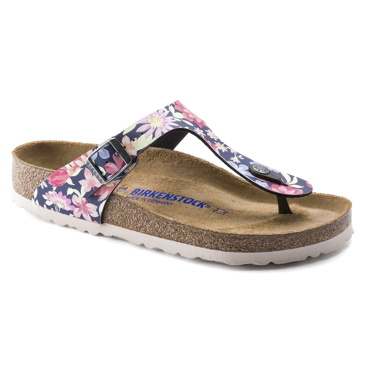 Birkenstock Gizeh Soft Footbed Birko-Flor Supernatural Flowers Navy