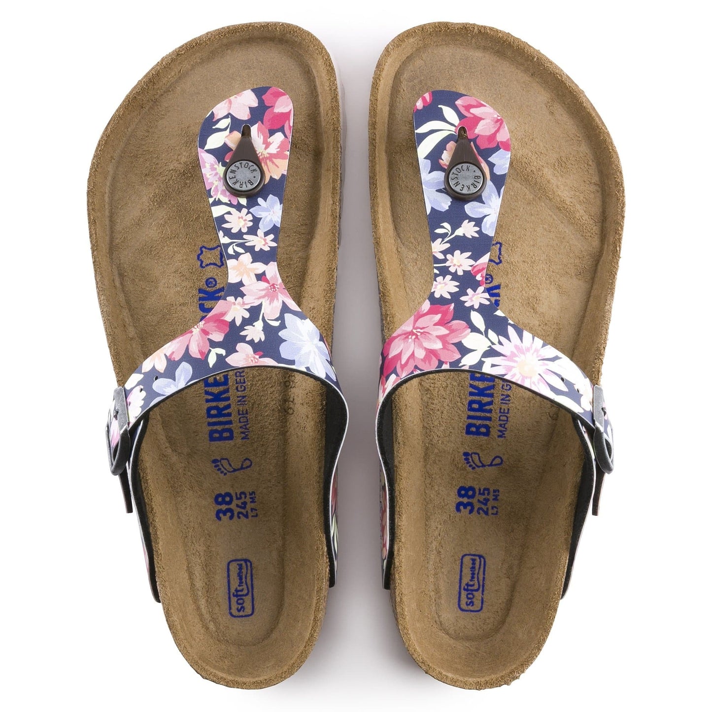 Birkenstock Gizeh Soft Footbed Birko-Flor Supernatural Flowers Navy