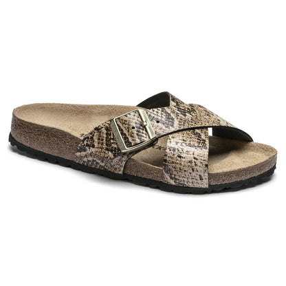 Birkenstock Unisex Siena Embossed Leather Snake Beige