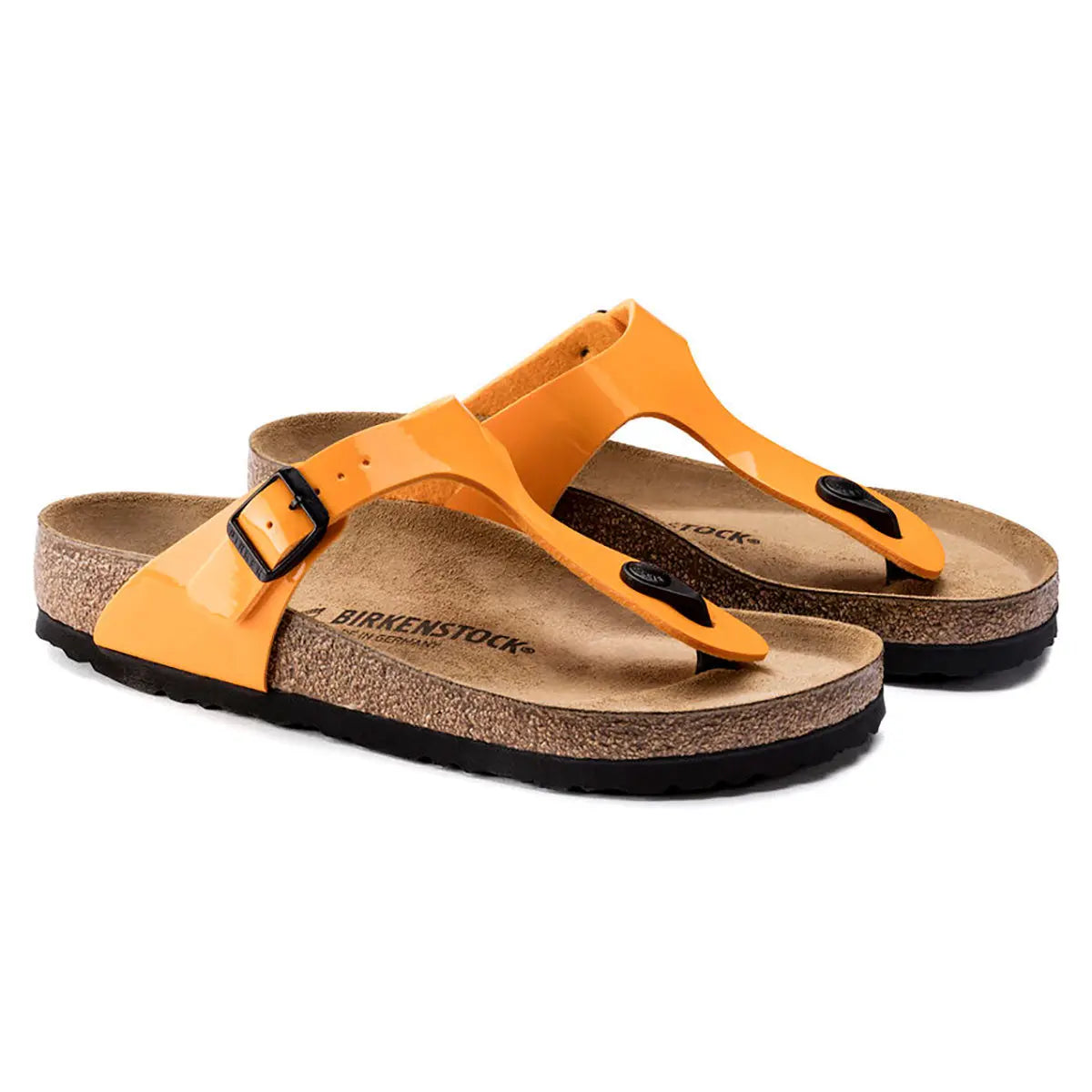 Birkenstock Gizeh Birko-Flor Patent Marygold Sandals