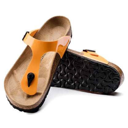 Birkenstock Gizeh Birko-Flor Patent Marygold Sandals