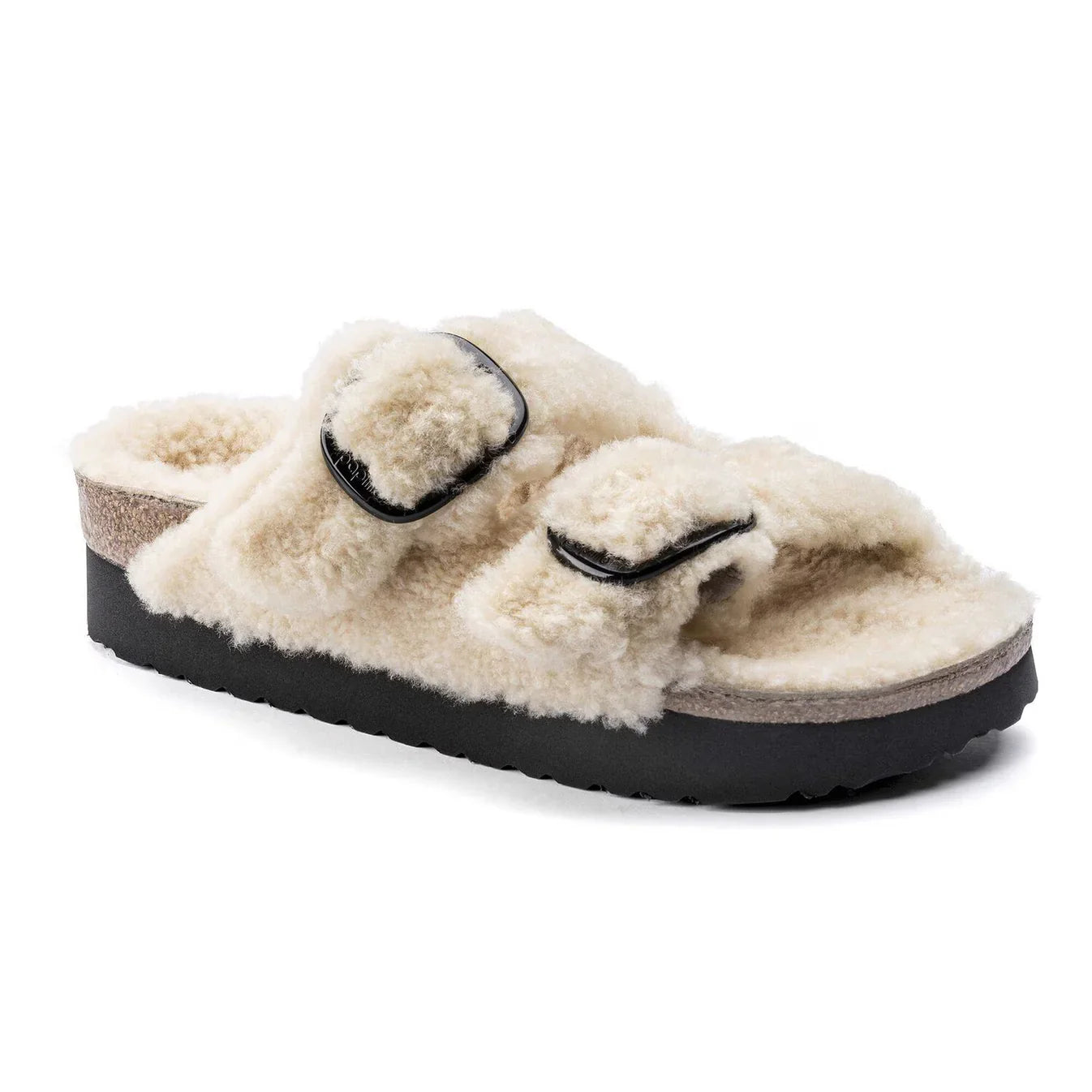Birkenstock Unisex Arizona Big Buckle Pap Teddy Eggshell