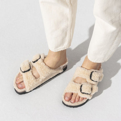 Birkenstock Arizona Big Buckle Pap Teddy Eggshell