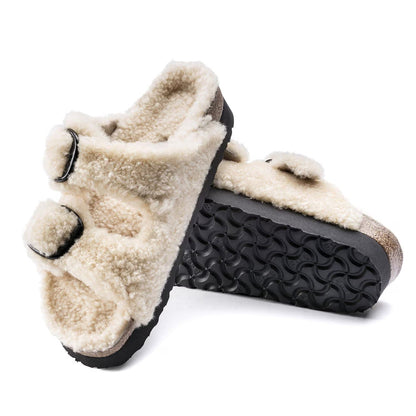 Birkenstock Arizona Big Buckle Pap Teddy Eggshell
