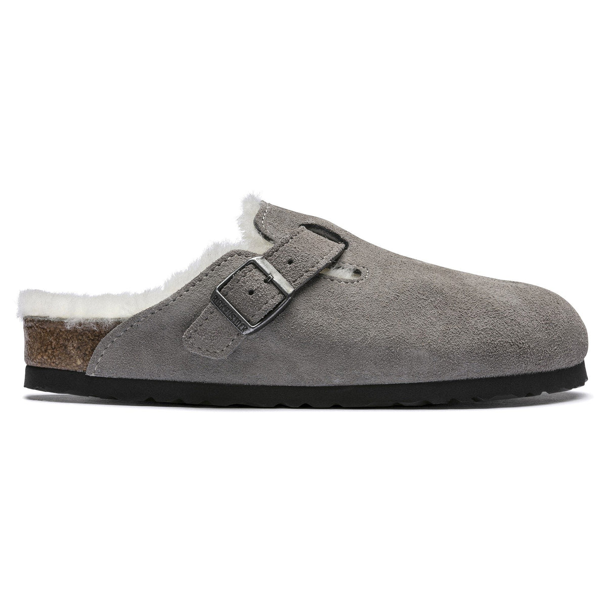 Birkenstock Boston Shearling Suede Leather 'Regular Fit' Sandals
