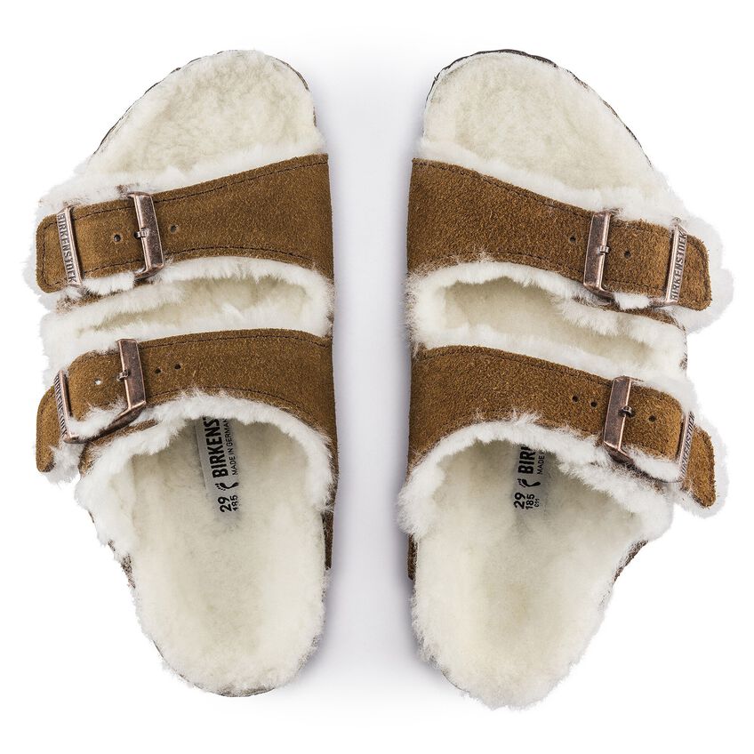 Birkenstock Arizona Shearling Kids Suede Leather Mink