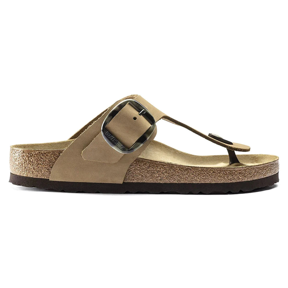 Birkenstock Gizeh Big Buckle Nubuck Leather Mud Green Sandals