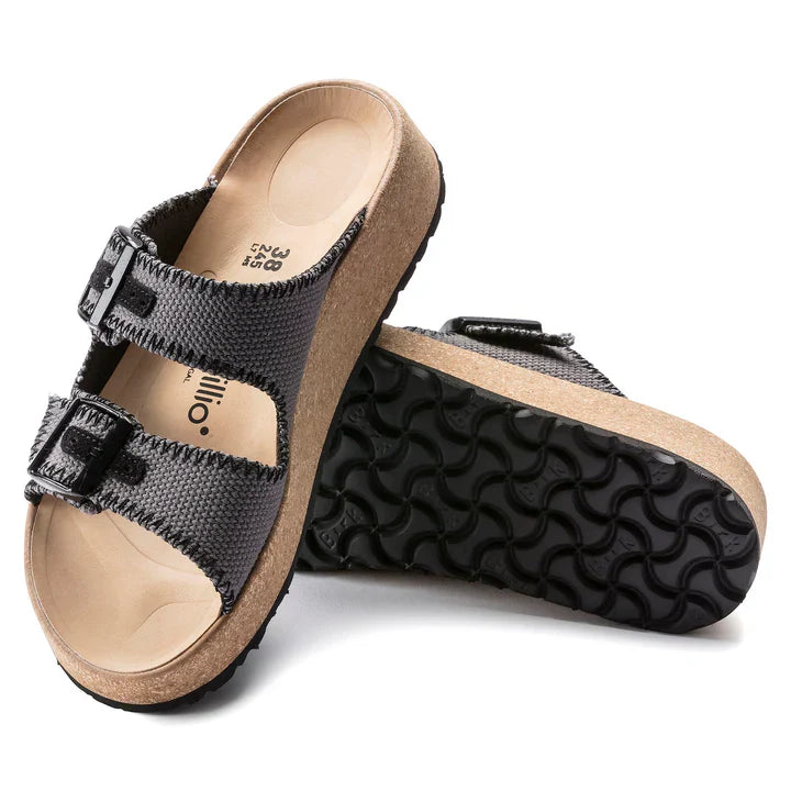 Birkenstock Women's Gabriela Natural Fibre Mix Anthracite Sandals