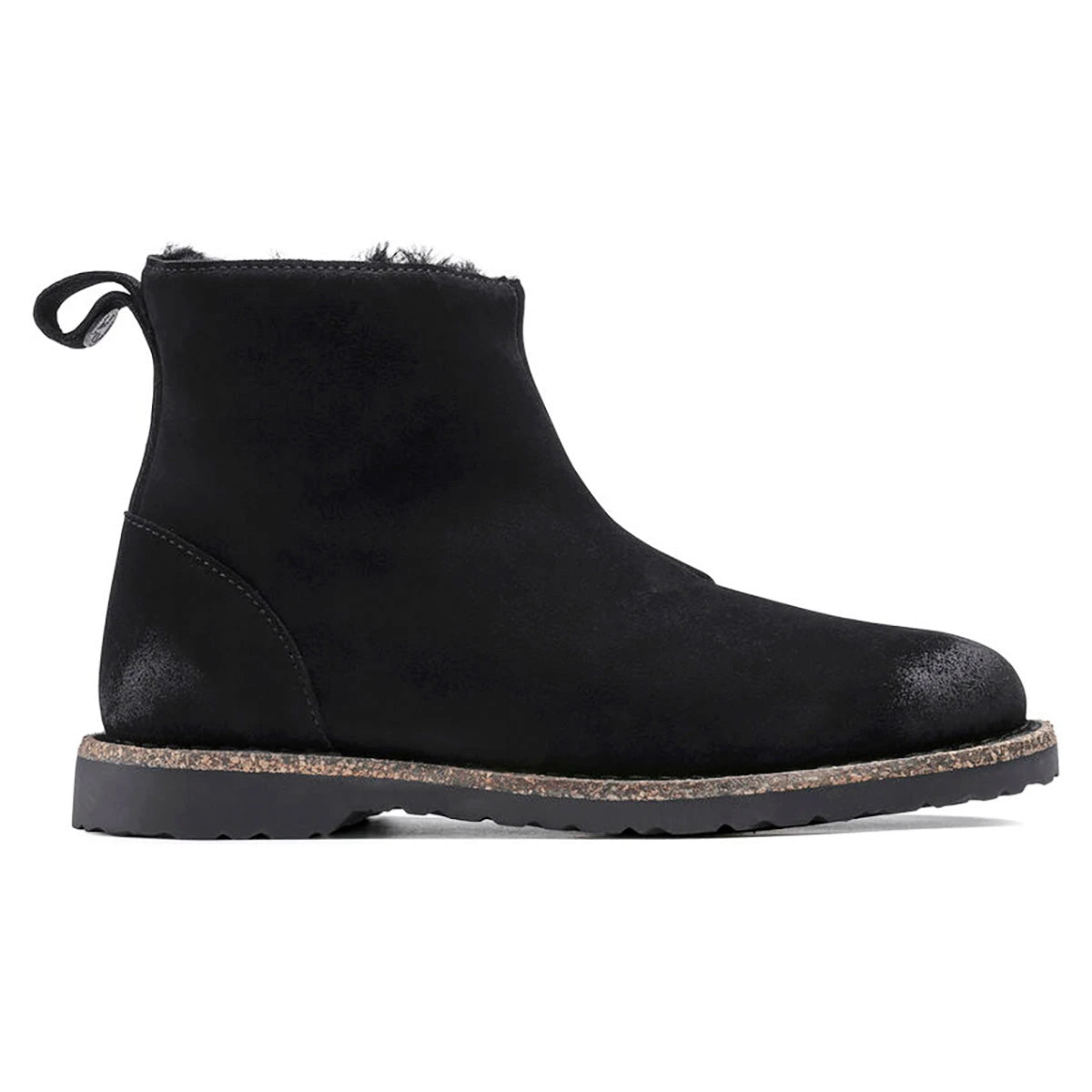 Birkenstock Women's Melrose Shearling Suede Leather Black Booties