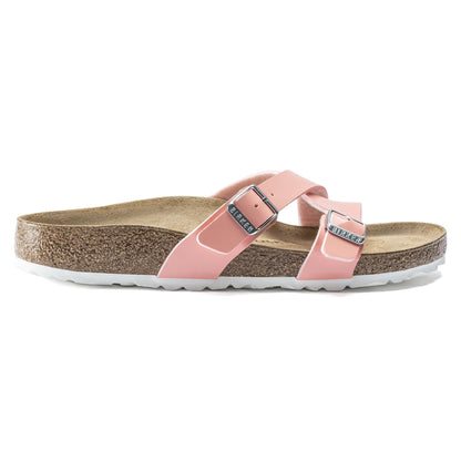 Birkenstock Women's Yao Balance Birko-Flor Patent Coral Peach Sandals
